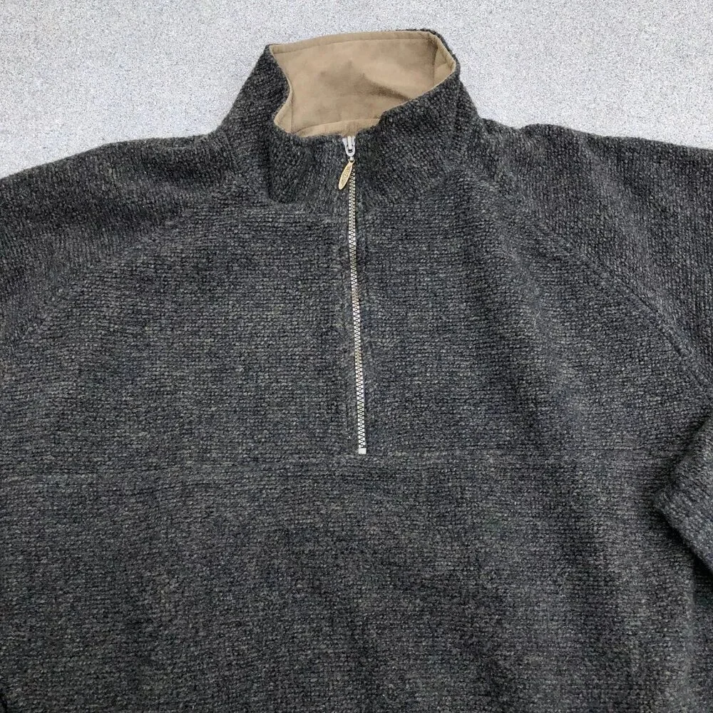 VTG STRAIGHT DOWN 1/4 Zip Pullover Sweater Men's XL Green Sweatshirt Textured‌